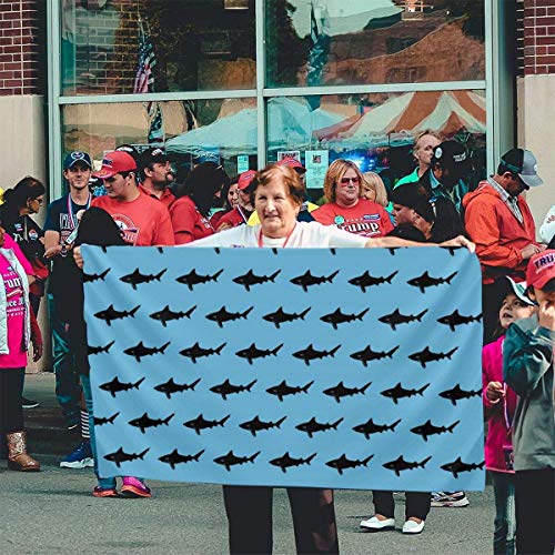 Oaqueen Banderas, Seasonal Blue Shark Garden Flag, Family Party Flag - 3 X 5 Ft