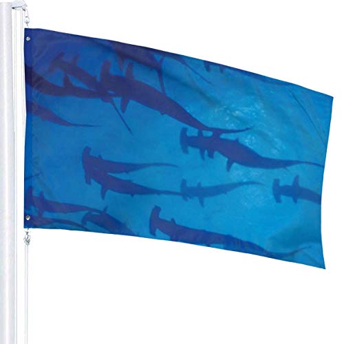 Oaqueen Banderas, Seasonal Hammerhead Shark Garden Flag, Demonstration Flag - 3 X 5 Ft