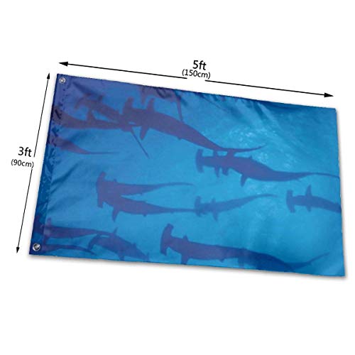 Oaqueen Banderas, Seasonal Hammerhead Shark Garden Flag, Demonstration Flag - 3 X 5 Ft