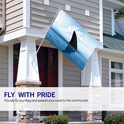Oaqueen Banderas, Shark Decorative Bandera del Jardin, Outdoor Artificial Flag for Home, Garden Yard Decorations 3x5 Ft
