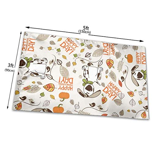 Oaqueen Happy Thanksgiving Day Spotted Dog Garden Flag Yard Home Outdoor Decor Banner 3x5 Pies