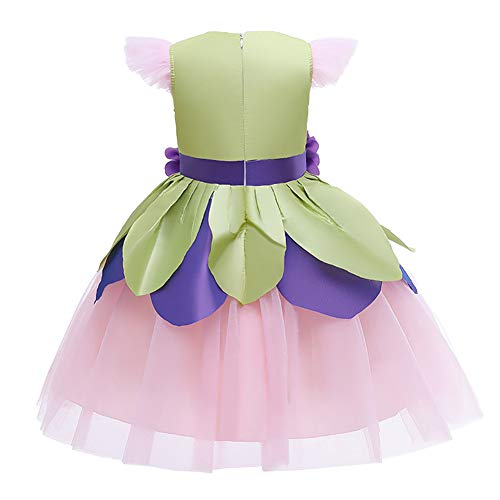 OBEEII Disfraz de Tinkerbell para Niñas, Tinkerbell Fairy Fancy Dress Costume,Princesas Disfraz de Campanilla para Halloween Cosplay Fiesta Carnaval Vestito 4-5 Años