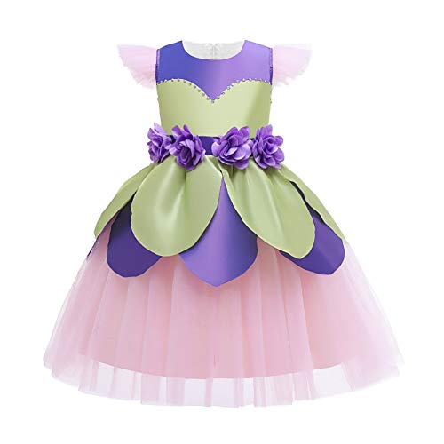 OBEEII Disfraz de Tinkerbell para Niñas, Tinkerbell Fairy Fancy Dress Costume,Princesas Disfraz de Campanilla para Halloween Cosplay Fiesta Carnaval Vestito 4-5 Años