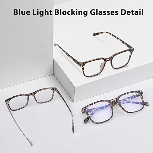 Occffy Gafas para Ordenador Anti luz Azul Antifatiga Sin Graduacion Gafas Luz Azul para PC, Gaming, Tablet, Lectura, Video Juegos Lentes Transparente Hombre Mujer Oc092 (Leopardo)