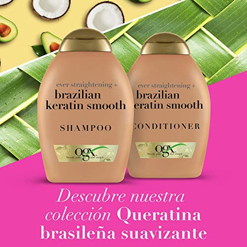 OGX, Champú Keratina Brasileña, Cabellos Ondulados o Rizados 385 ml