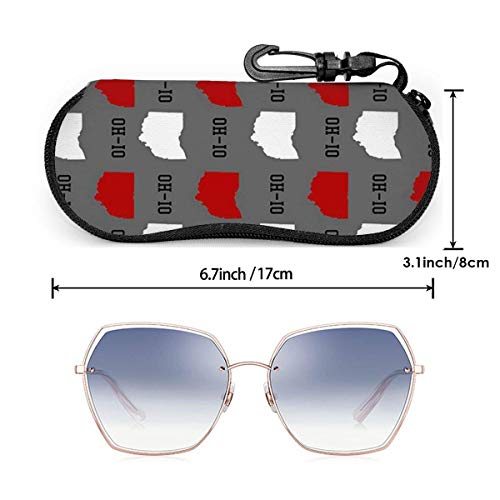 Oh-Io State Gray Unisex moda portátil gafas caso estudiante papelería caja almacenamiento cremallera con gancho 3.1 x 6.1 pulgadas