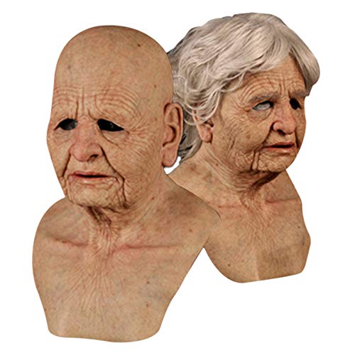 Ohwens Another Me-Delicate Old Woman Halloween Silicone Headgear Masquerade Party M-a-s-k for Women Men Cosplay Cover Halloween Festival Masquerade Party Cosplay