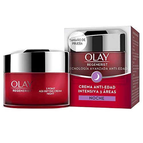 Olay Regenerist Crema de noche, Crema facial de noche sin fragancia con niacinamida y péptidos, 15 ml