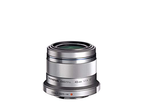 Olympus M.Zuiko - Objetivo Digital 45 mm F1.8, longitud focal fija rápida, apto para todas las cámaras MFT (modelos Olympus OM-D & PEN, serie G de Panasonic), plata