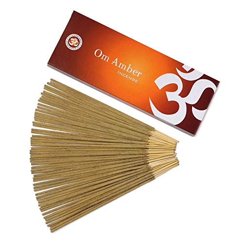 Om Amber Masala Incienso Sticks – Om Amber Incense Sticks - caja de 100 gramos - Sabiduría - Amor - Paz - Felicidad - Curación - Comercio justo