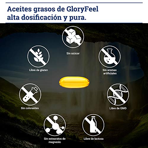 Omega 3 Aceite de Pescado - 400 Cápsulas de Alta Potencia (Suministro para 14 meses) - 1000mg por Cápsula - Con ácidos grasos Omega 3 EPA y DHA