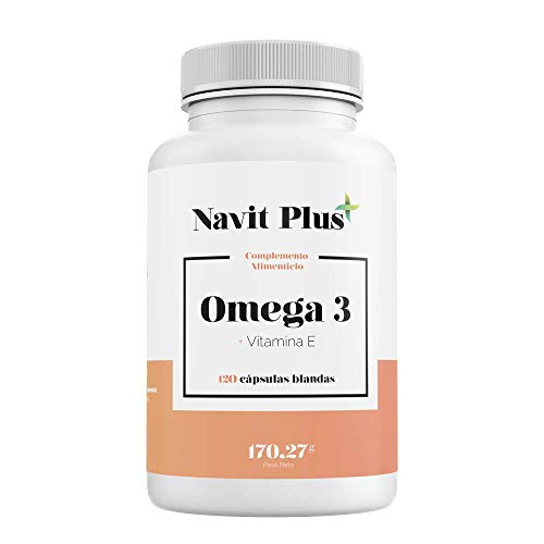 Omega 3 Ácidos grasos + Vitamina E. Aceite de pescado salvaje. Alta dosis de EPA 700 mg y DHA 500 mg/ Dosis diaria | Fabricado en España |Complemento alimenticio a base de aceite de pescado puro.