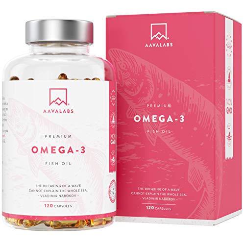 Omega 3 de Aceite de Pescado [2000 mg] - Alta Potencia - Destilado Molecularmente para mayor pureza - Fuente de Ácidos Grasos - 800 mg EPA - 400 mg DHA - 120 cápsulas blandas - suministro de 60 días