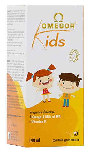 Omegor Kids - Omega-3 DHA Vegetal y Vitamina D para Niños, 140 ml