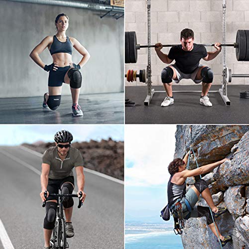 OMERIL Rodillera Menisco y Ligamentos, 2 Rodilleras Transpirable y Antideslizante para Hombre y Mujer, Rodillera Deportiva Compresion para Crossfit, Correr, Entrenamiento, Baloncesto, Bicicleta - XL