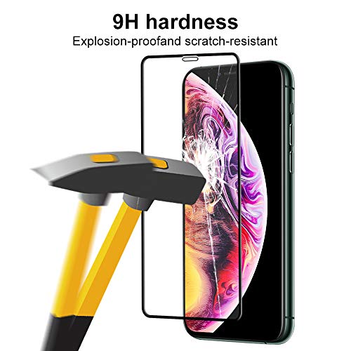 omitium Protector Pantalla para iPhone 11 Pro MAX, [3 Pack] Cristal Templado iPhone XS MAX Marco de Alineación Incluido [Cobertura Completa] Dureza 9H Vidrio Templado iPhone 11 Pro MAX - 6,5”, Negro