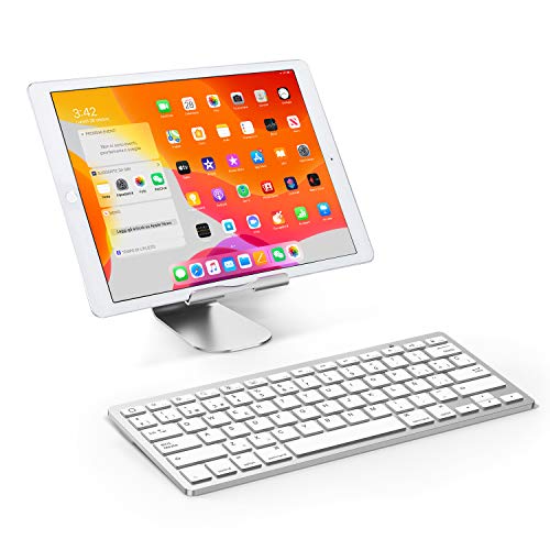 OMOTON Bluetooth Teclado Español Ultra-Delgado Mini para iPhone/iPad Air/iPad Pro/iPad Mini y Todas Sistemas de iOS, No se Adapta a Macbook (Blanco)