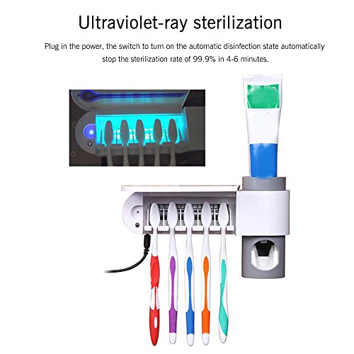 ONEVER Porta Cepillo de Dientes Esterilizador de Cepillo de Dientes Soporte de Almacenamiento Automático de Cepillo de Dientes Automático Montado en la Pared para el Baño, Niños de Antibacteria