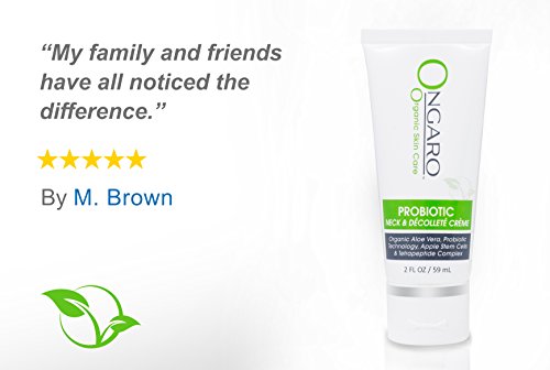 Ongaro Crema Orgánica Para Cuello y Escote; La Mejor Crema Para el Cuello Para Estirar y Levantar la Piel Caída con Tecnología Probiótica, Vitamina A, C y E, Células Madre de Manzana y Péptidos; 2 oz