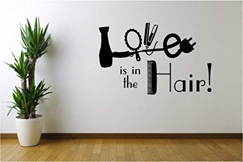 Online Design Amor Es en el Pelo Vinilo de Pared Peluquería Salón de Belleza