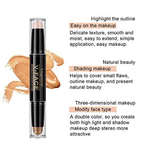 Onlyoily composición doble 3D maquillaje de la cara Resalte Sombra Barra contorno de Lápiz Corrector Pen crema de textura