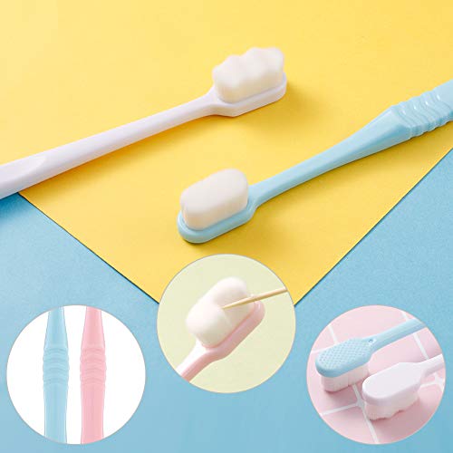 Opopark 4 Piezas de Cepillos de Dientes Suaves Micro y Nano, Cepillos de Dientes Súper Suaves para La Limpieza Profunda de Encías Sensibles