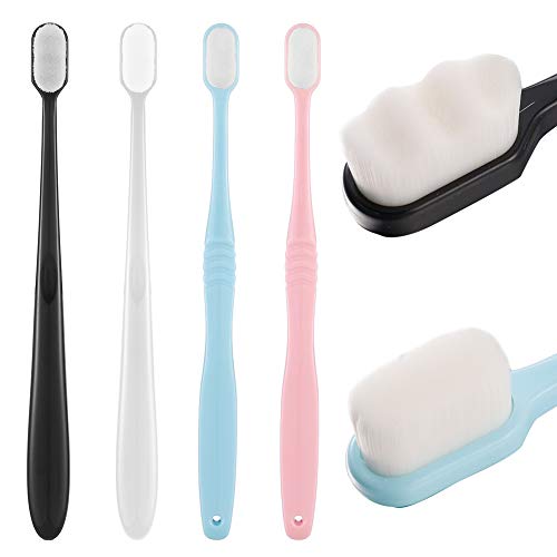 Opopark 4 Piezas de Cepillos de Dientes Suaves Micro y Nano, Cepillos de Dientes Súper Suaves para La Limpieza Profunda de Encías Sensibles