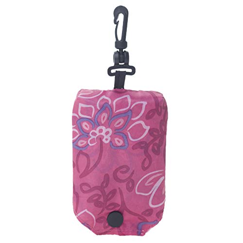 Opromo Bolsas de supermercado reutilizables, plegables, ligeras, de tamaño de palma 8 piezas 8 patrones con gancho 2 9/10"L x 4 1/3" H Cerrado 16 1/2"L x 21" H Abierto