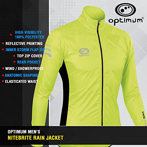 Optimum Chaqueta Impermeable para Ciclismo Nitebrite, Hombre, Verde, XL