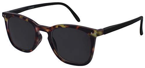 Opulize Bex Grande Hombres Estilo Diseñador Carey Marrón Mate Negro Armas Lectores De Sol Gafas De Lectura UV400 S64-2 +2,50