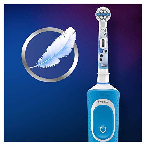 Oral-B Kids - Cepillo Eléctrico Recargable con Tecnología de Braun, 1 Mango de Frozen de Disney, Apto para Niños Mayores de 3 Años