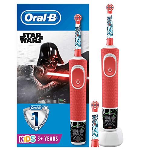 Oral-B Kids - Cepillo Eléctrico Recargable con Tecnología de Braun, 1 Mango de Star Wars, Apto para Niños Mayores de 3 Años