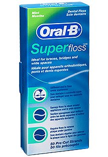ORAL-B superfloss dientes seda 50 unidades, 12 unidades (12 x 50 unidades)