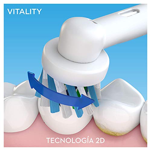 Oral-B Vitality 100 Cepillo Eléctrico Recargable con Tecnología de Braun, 1 Mango Blanco, 1 Cabezal