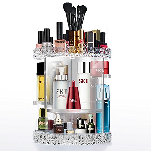 Organizador De Maquillaje Acrílico 360 Giratorio Organizador Cosmético 8 Cuadrícula Combinable Makeup Organizer Lápiz Labial, Pincel, Crema Facial, Productos para El Cuidado De La Piel.