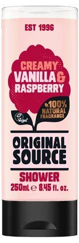 Original Source gel de baño Juego 4 x 250 ml Exótico Fragancias mango, limón & Tea Tree, vainilla & Fresa, menta & Tea Tree