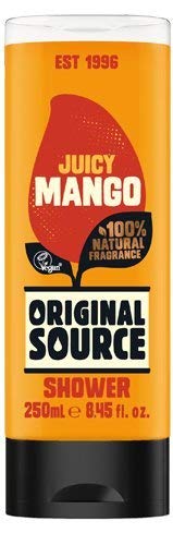 Original Source gel de baño Juego 4 x 250 ml Exótico Fragancias mango, limón & Tea Tree, vainilla & Fresa, menta & Tea Tree