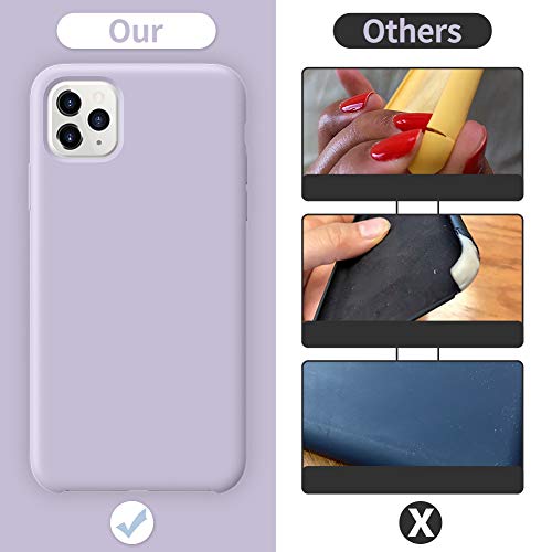 ORNARTO Funda Silicone Case para iPhone 11 Pro MAX, Carcasa de Silicona Líquida Suave Antichoque Bumper para iPhone 11 Pro MAX (2019) 6,5 Pulgadas-Púrpura Claro