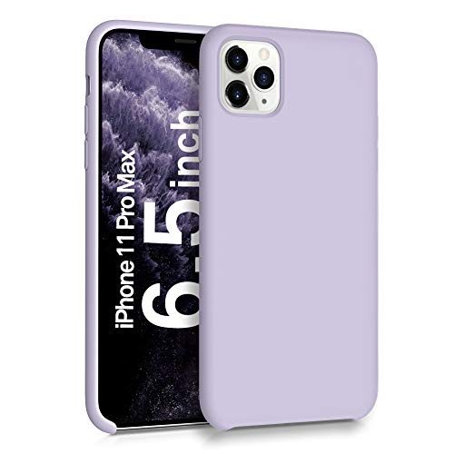 ORNARTO Funda Silicone Case para iPhone 11 Pro MAX, Carcasa de Silicona Líquida Suave Antichoque Bumper para iPhone 11 Pro MAX (2019) 6,5 Pulgadas-Púrpura Claro