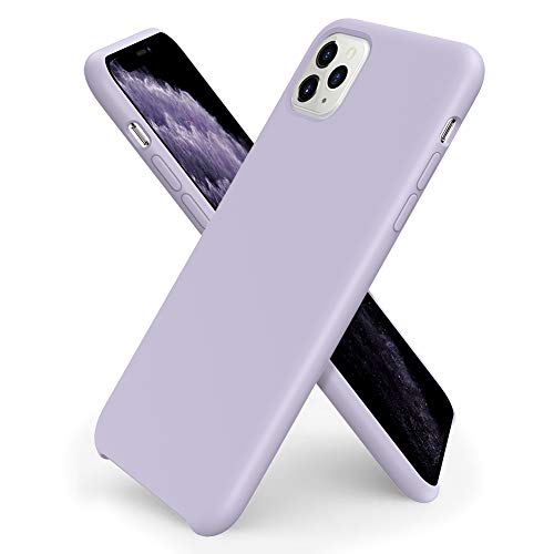 ORNARTO Funda Silicone Case para iPhone 11 Pro MAX, Carcasa de Silicona Líquida Suave Antichoque Bumper para iPhone 11 Pro MAX (2019) 6,5 Pulgadas-Púrpura Claro