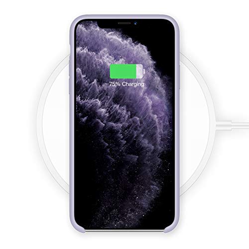 ORNARTO Funda Silicone Case para iPhone 11 Pro MAX, Carcasa de Silicona Líquida Suave Antichoque Bumper para iPhone 11 Pro MAX (2019) 6,5 Pulgadas-Púrpura Claro