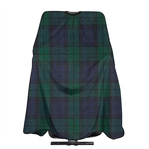 Orologio da uomo nero stampa plaid taglio capelli grembiule poliestere impermeabile barbiere capo salone capo unisex barbiere leggero capo parrucchiere capo,140x168 cm