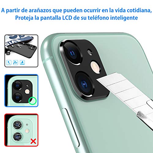 Ossky Protector de Lente de cámara para iPhone 11,Cámara Trasera Lente Protector Anti-Rasguños/Anti-Polvo[Compatible para Funda] Protector Cámara Trasera Case para iPhone 11-Negro/2 Pack