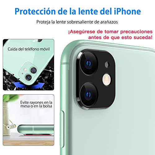 Ossky Protector de Lente de cámara para iPhone 11,Cámara Trasera Lente Protector Anti-Rasguños/Anti-Polvo[Compatible para Funda] Protector Cámara Trasera Case para iPhone 11-Negro/2 Pack