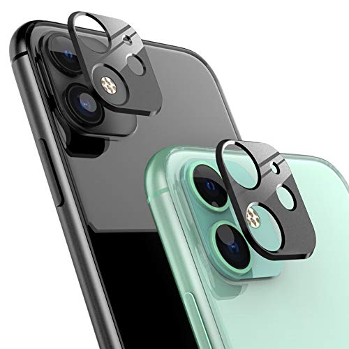 Ossky Protector de Lente de cámara para iPhone 11,Cámara Trasera Lente Protector Anti-Rasguños/Anti-Polvo[Compatible para Funda] Protector Cámara Trasera Case para iPhone 11-Negro/2 Pack