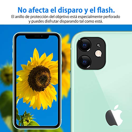 Ossky Protector de Lente de cámara para iPhone 11,Cámara Trasera Lente Protector Anti-Rasguños/Anti-Polvo[Compatible para Funda] Protector Cámara Trasera Case para iPhone 11-Negro/2 Pack