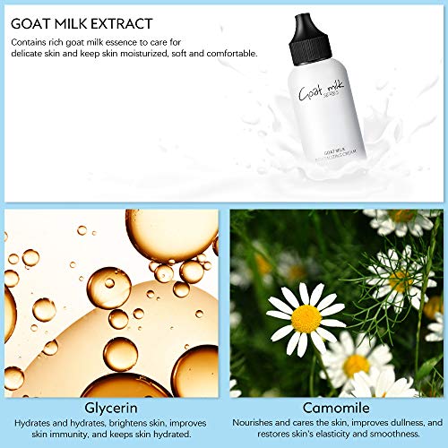 Ownest Goat Milk Whitening Cream, Crema para aclarar la piel, Crema hidratante para el rostro, Corrector de manchas oscuras ，Crema para blanquear la piel, Base de maquillaje para la cara-50ML