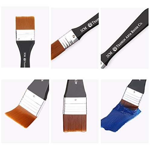 P Prettyia 7 Cepillos para Pintura de Arte Brochas Planas de Arte Profesionales, Juego de Pinceles para Pintar al Óleo/Acrílica/Acuarela