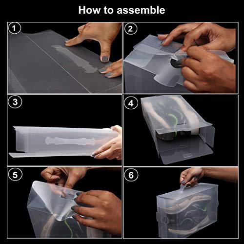 Pack 10 Cajas Guardar Zapatos Plástico Corrugado Transparente por Kurtzy - Plegables Organizador Zapatos Impermeable Cajas - Caben Zapatos Pequeños, Medianos - Ideal para Viajes