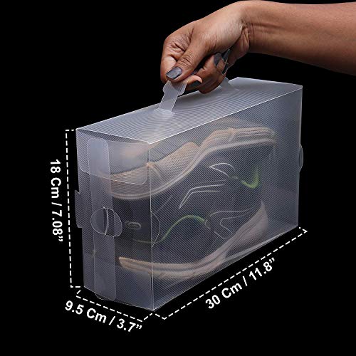 Pack 10 Cajas Guardar Zapatos Plástico Corrugado Transparente por Kurtzy - Plegables Organizador Zapatos Impermeable Cajas - Caben Zapatos Pequeños, Medianos - Ideal para Viajes